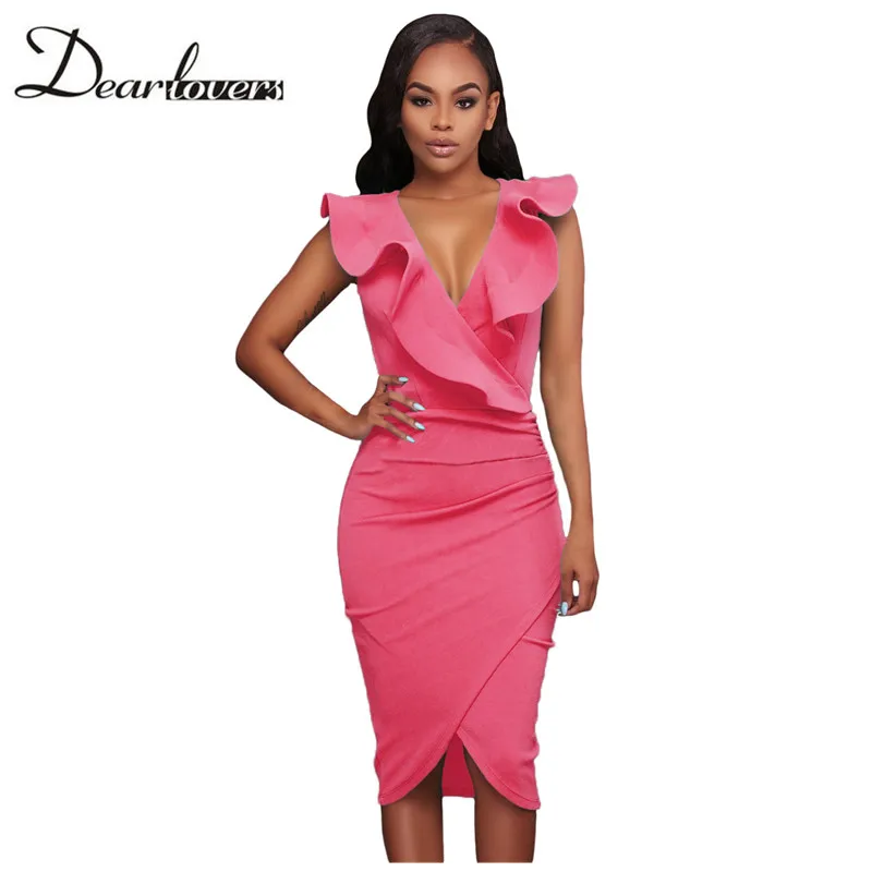 Rosy-Ruffle-V-Neck-Bodycon-Midi-Dress-LC61474-6-21794_