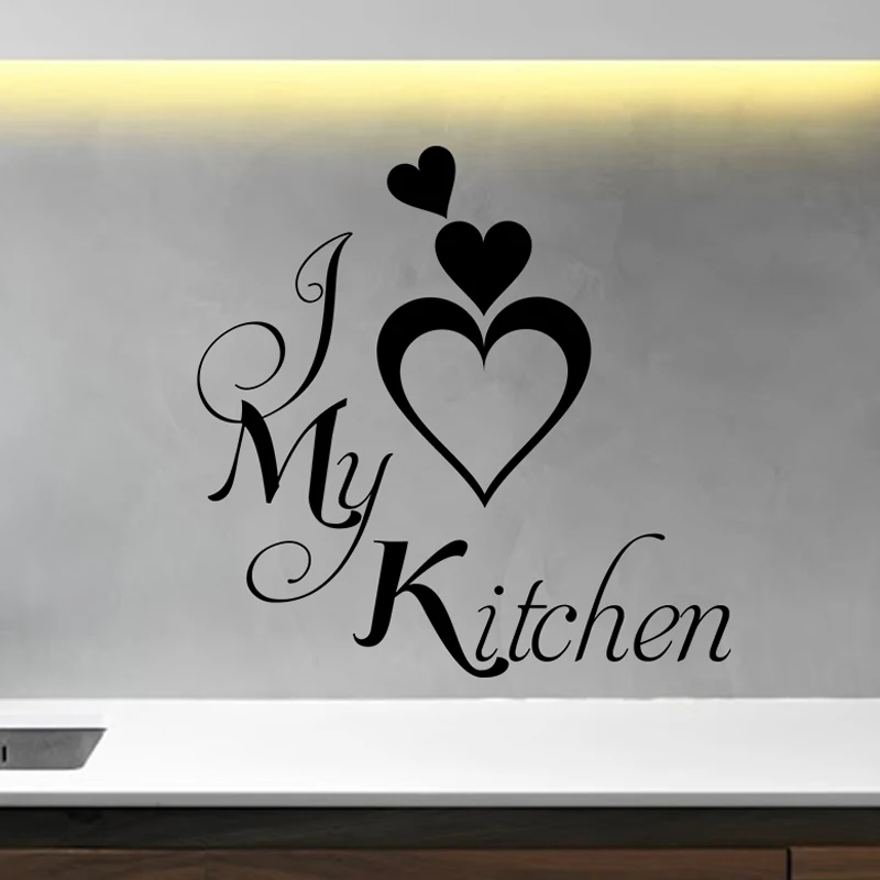 KUCADA my kitchen wall sticker for home decoration removable diy black wallpaper mural art decal decor WP3144 | Дом и сад