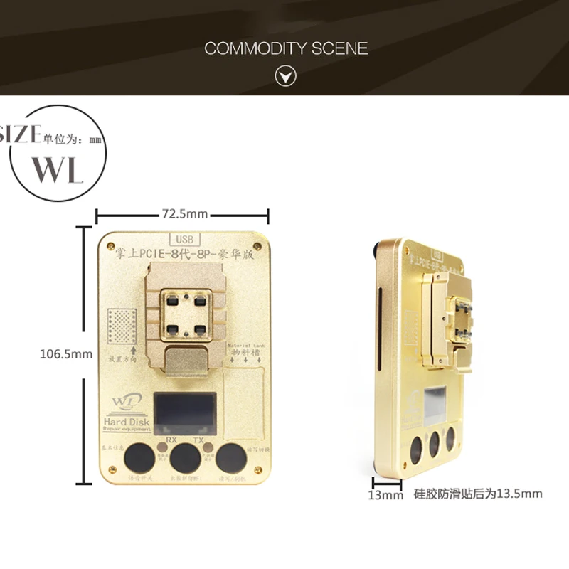 WL PCIE NAND программатор для чтения записи для iPhone 6 S 6SP 7 7 P SE 8 8 P X iPad Pro материнская плата HDD тест серийный номер SN инструмент