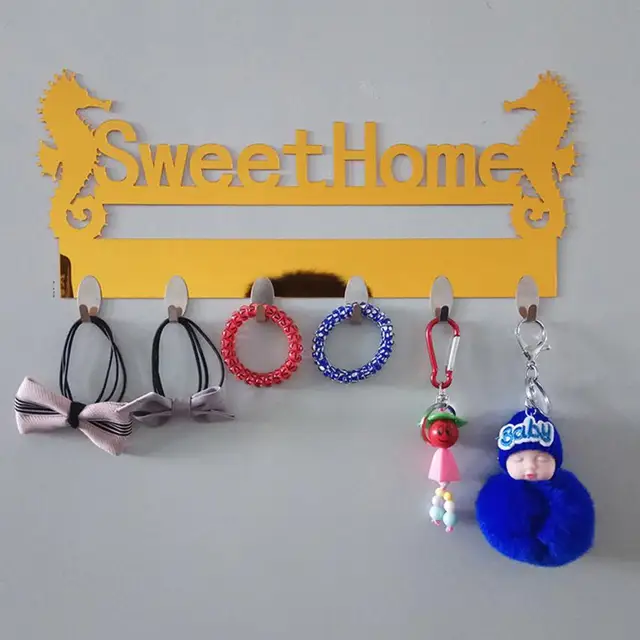 1 Set 6PC Hook Wall Stickers Decorative Home Furnishing Modern Hooks Wall hooks decorative wall