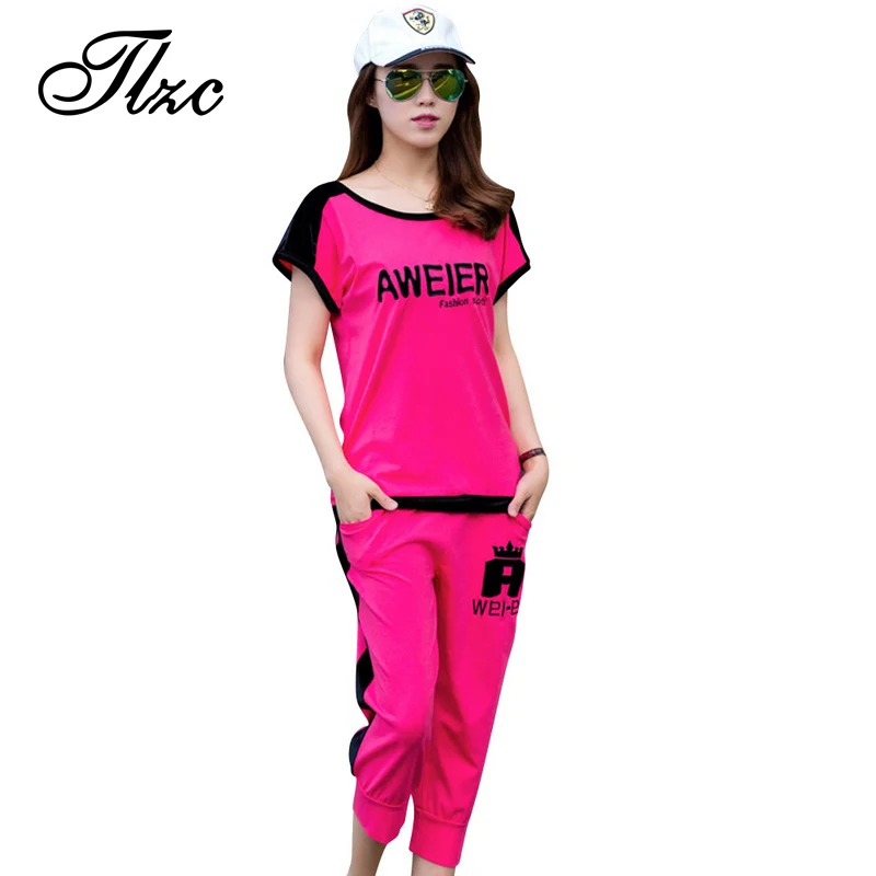 2017 New Fashion Women Summer Casual Clothing Sets Plus Size L 4XL