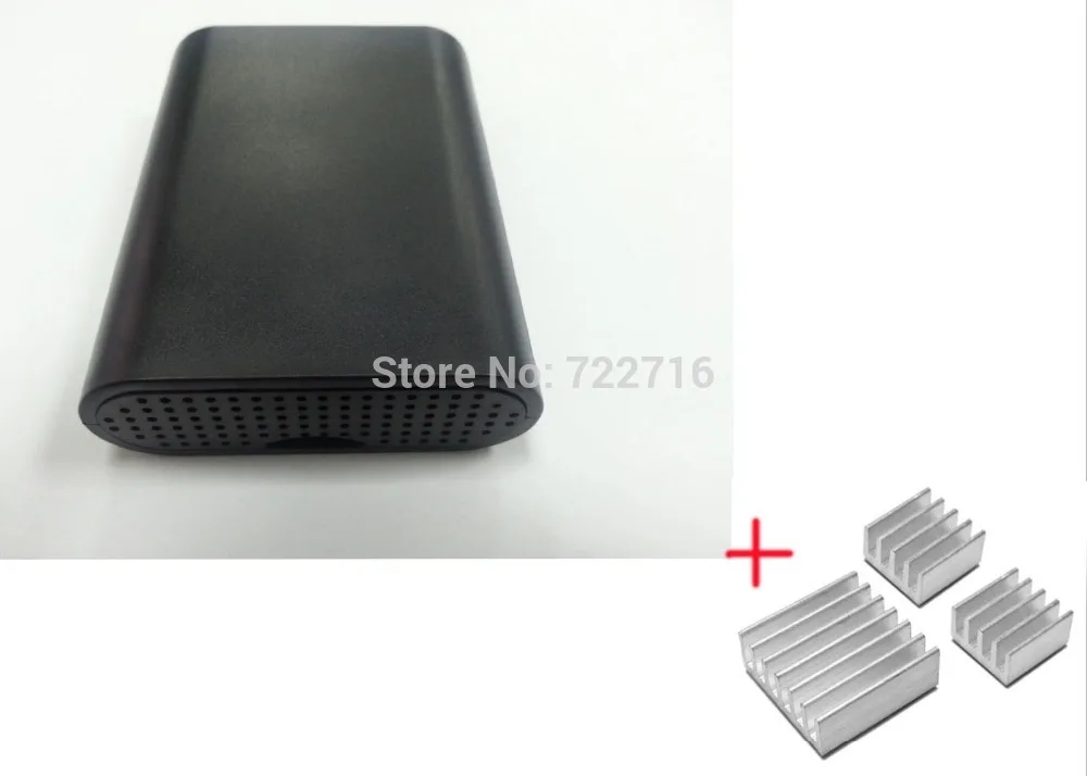 

Raspberry Pi 3 Model B Black ABS case Cover Shell Enclosure Box with 3pcs aluminum heat sink free shipping