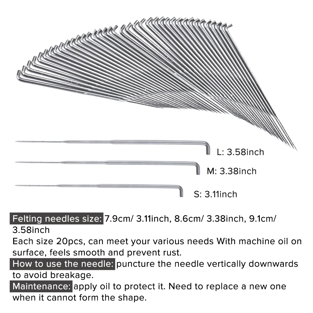 60 шт. иглы для валяния шерсть валяния чугунные иглы войлочный набор инструментов замена иглы Starter DIY ремесло поставки для начинающих