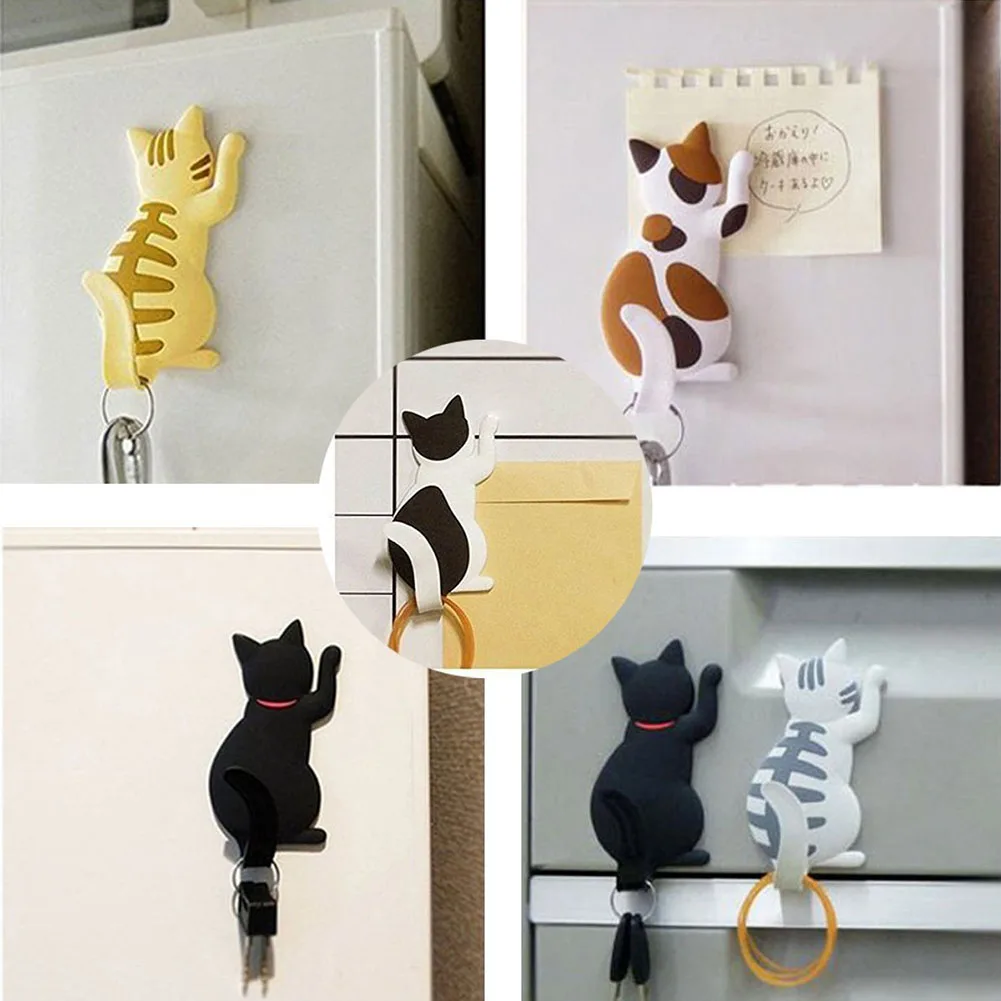 

6 Pcs/Set Magnet Hooks Cute Cartoon Cat Magnetic Fridge Refrigerator Sticker for Home Office Sale DC156