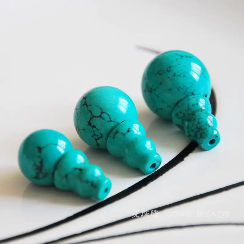 

wholesale natural green blue howlite 3 three holes beads tibet ghuru guru 8/10/12mm jewelry making DIY for women and men