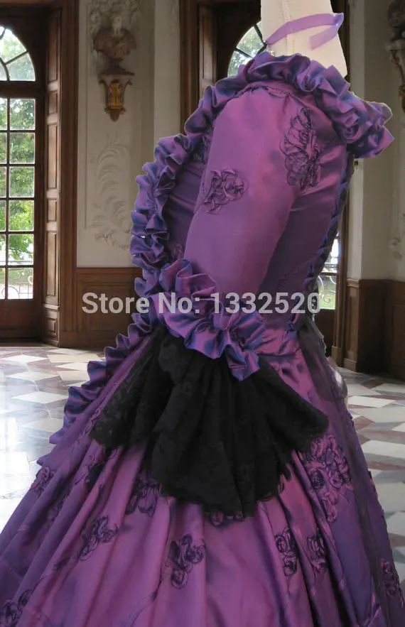 Marie Antoinette Dress Georgian colonial 18th century taped Rococo Style Gown Dress