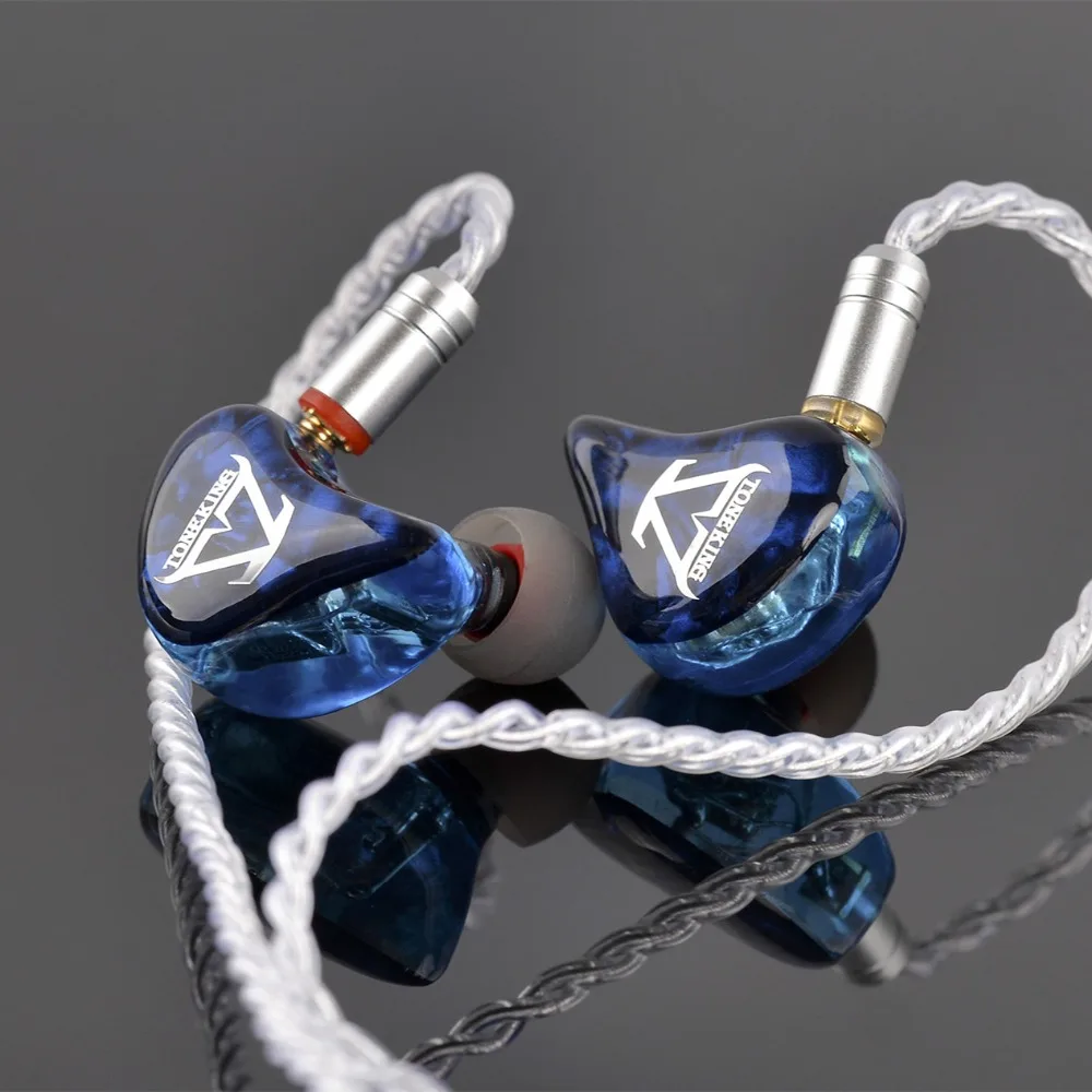 

New TONEKING T3 3BA Balanced Armature Driver In Ear Earphone HIFI Monitor Earbuds With MMCX Detachable Upgraded Silver Cable
