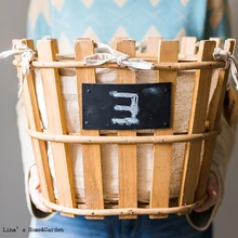 Наклейка для доски овальная ручная работа натуральная твердая деревянная перекладина корзина с мешковины внутри