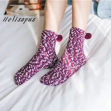 Helisopus осень и зима коралловый флис торт носки 9 цветов Kawaii утолщенные пушистые теплые домашние носки-тапочки носки для сна