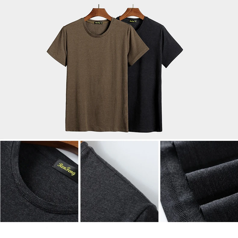Hot Sale New spring summer high-elastic cotton t-shirts men's short sleeve o neck tight t shirt Fitness Tracksuit Underwear T-Shirt Men (8)