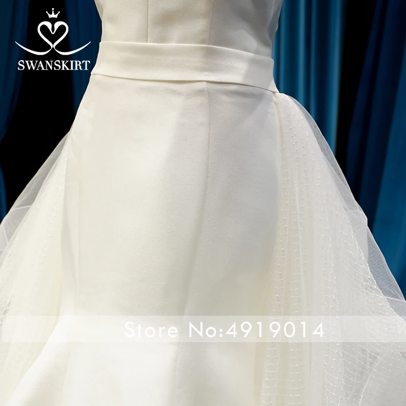 Модное свадебное платье со съемным шлейфом; шикарная юбка; F139; атласное платье русалки с открытыми плечами; платье принцессы; Vestido de Noiva