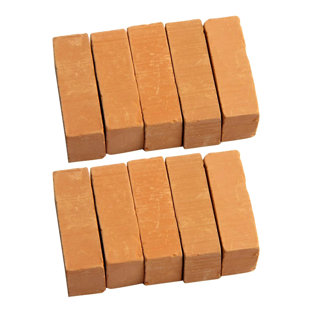 10 Pieces Simulation Porcelain Brick Model Red For Architecture Building Accessories Decor Ornaments, 30 x 15 x 10mm
