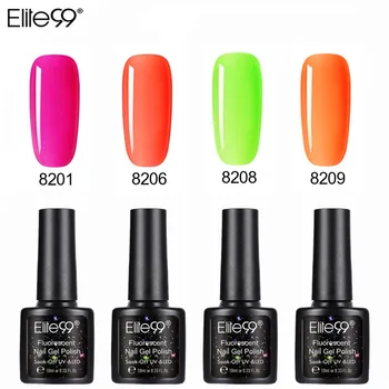 

Elite99 10ml Fluorescent Neon Gel Nail Art Vernis Semi Permanant UV Gel Varnish Soak Off Nails Gel Polish Lacquer Gel Polish