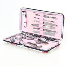 12pcs Complete Manicure Set Pedicure Scissor Nail Clipper Kit Nail Tools Tweezer Knife Ear pick Tools