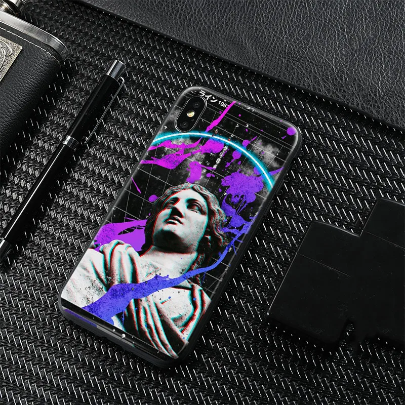 

Vaporwave statue Trippy Aesthetic Soft Silicone Phone Case Cover Shell For Apple iPhone 6 6s 6Plus 6sPlus 7 8 7Plus 8Plus X