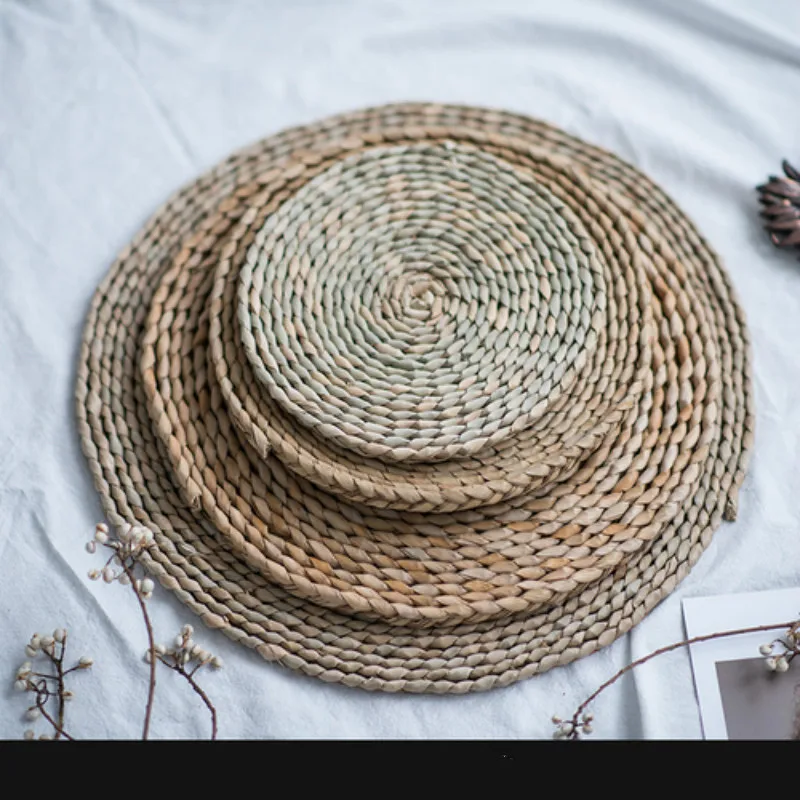 الروطان المفارش كوب بقشة الوقايات طاولة طعام حصيرة الحرارة العزل وعاء حامل الخوص شرب كوستر اكسسوارات المطبخ