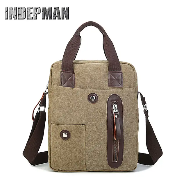 Hot Sale Men Flap New Vintage Canvas Messenger Bag Solid