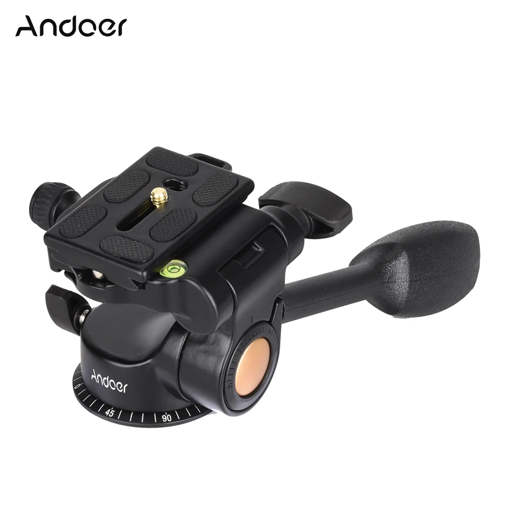Andoer Q08 3-ходовая рулевая колонка видео шаровая Головка для штатива-трипода из+ быстросъемная пластина для DSLR Камера штатив-Трипод шаровая Головка штатива-монопода