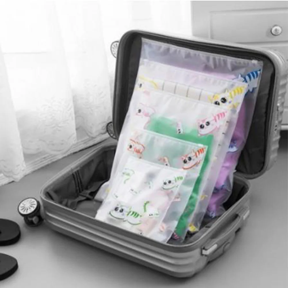 

Cute Cat Design Travel Waterproof Clothes Transparent Storage Bag Small Coin Purse Travel Small Cloth Bag Travel Accessory