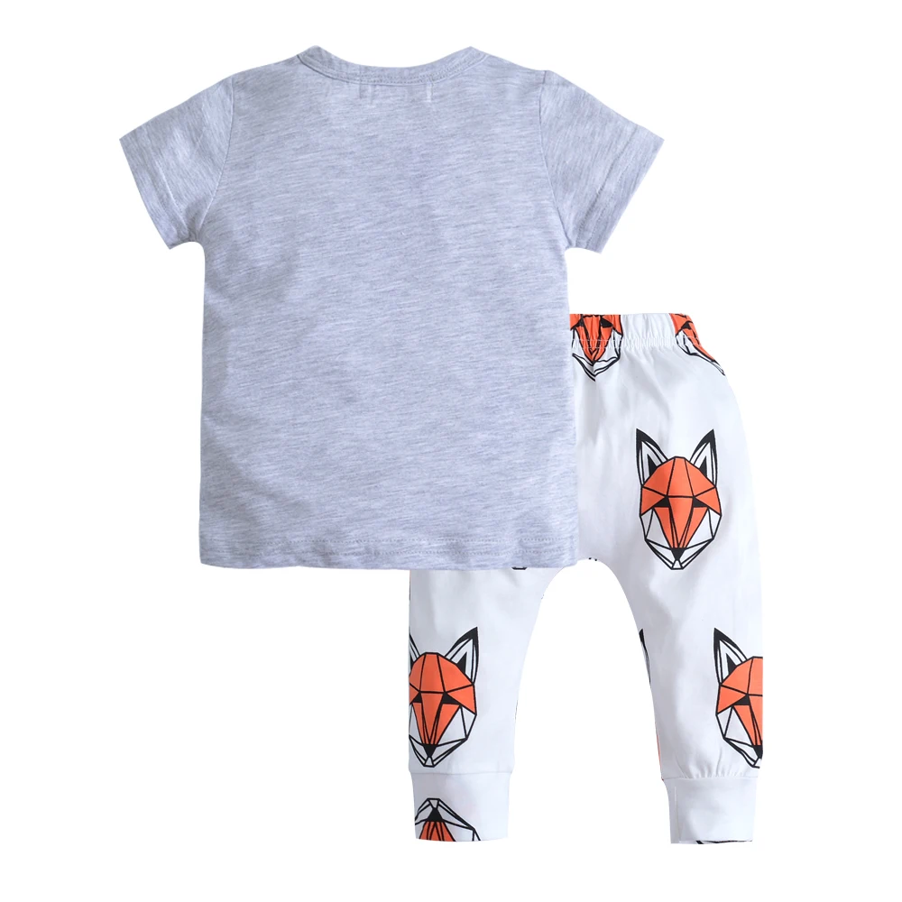 2019 Summer New Baby Boy Clothes set Short sleevesd Leisure fox T shirt+Pants Newborn Clothes Baby Girl Clothing 2 Pcs Set 2019 Summer New Baby Boy Clothes set Short sleevesd Leisure fox T shirt+Pants Newborn Clothes Baby Girl Clothing 2 Pcs Set