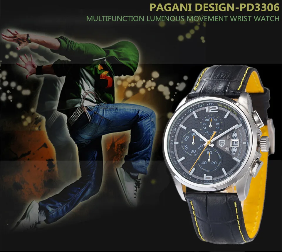 PAGANI Дизайн Роскошные Брендовые мужские часы Relojes Para Hombre водонепроницаемые кварцевые спортивные часы с хронографом военные часы Relogio Masculino