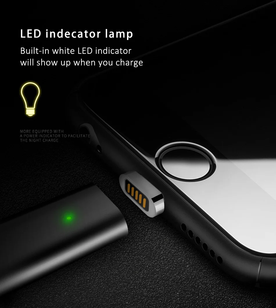 NOHON LED Magnetic USB Data Charging Cable For Xiaomi Redmi 4 Micro USB B Magnet Fast Charger Cable Android For Samsung S6 1M 2M (7)