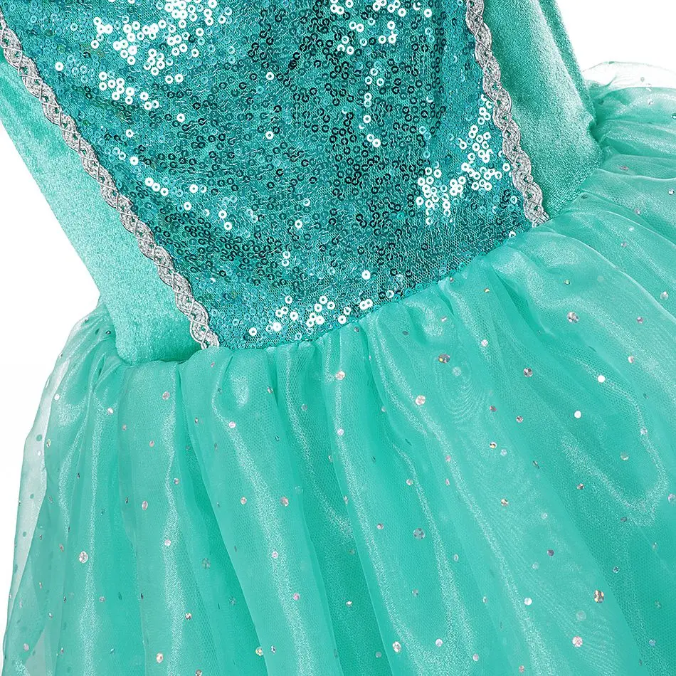 Костюм жасмина для девочек; Летнее Детское платье принцессы с открытыми плечами для девочек; Элегантное нарядное платье для костюмированной вечеринки в стиле Аладдина на день рождения