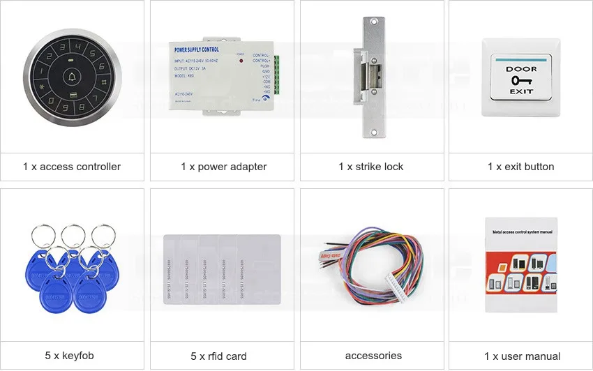 Diysecur Система контроля доступа 8000 пользователей 125 кГц RFID считыватель Пароль Клавиатура + Электрический удар блокировки замка двери