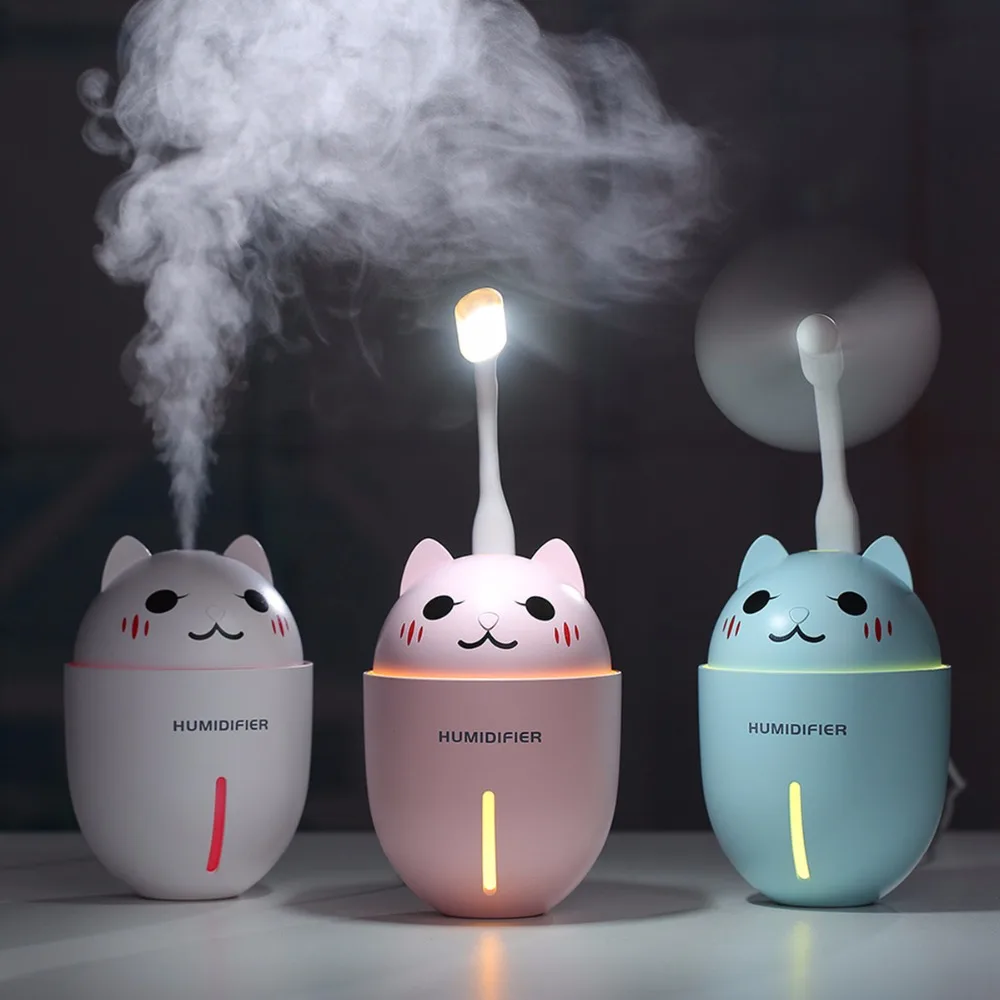 

LED Air Ultrasonic Humidifier Essential Oil Diffuser Atomizer Air Freshener Mist Maker with Night Light fan for Home office car