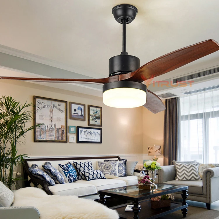 

Modern Village Ceiling Fan with LED Light 52 Inch Minimalist Dining Room Fan Lamp with Remote Control