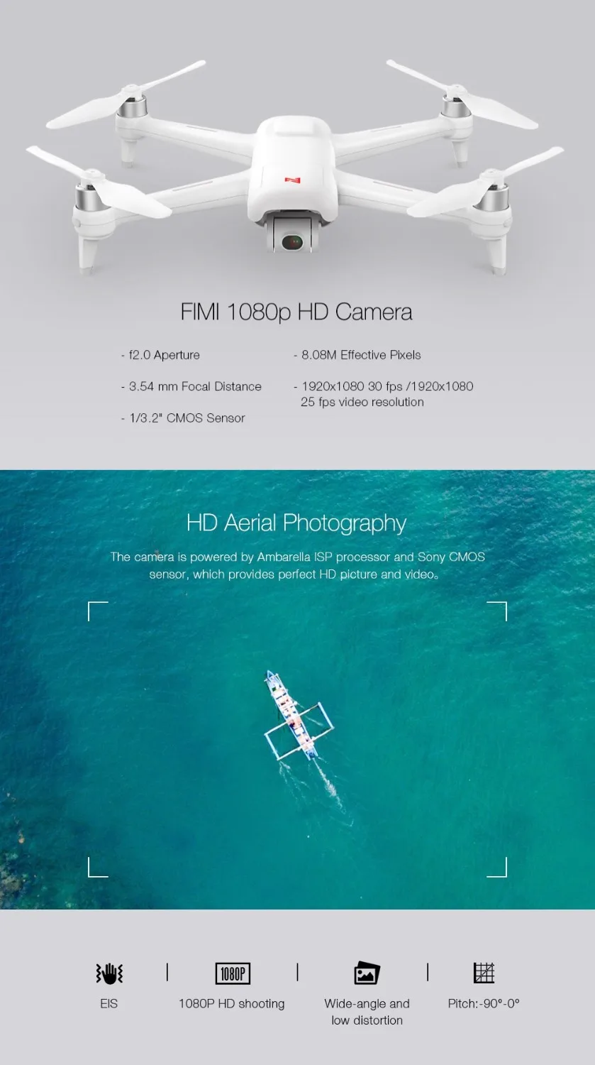 Xiaomi FIMI A3 5,8G gps Дрон 1 км с видом от первого лица 25 минут с 2-оси Gimbal 1080P Камера RC Quadcopter RTF Follow Me(следуй за мной