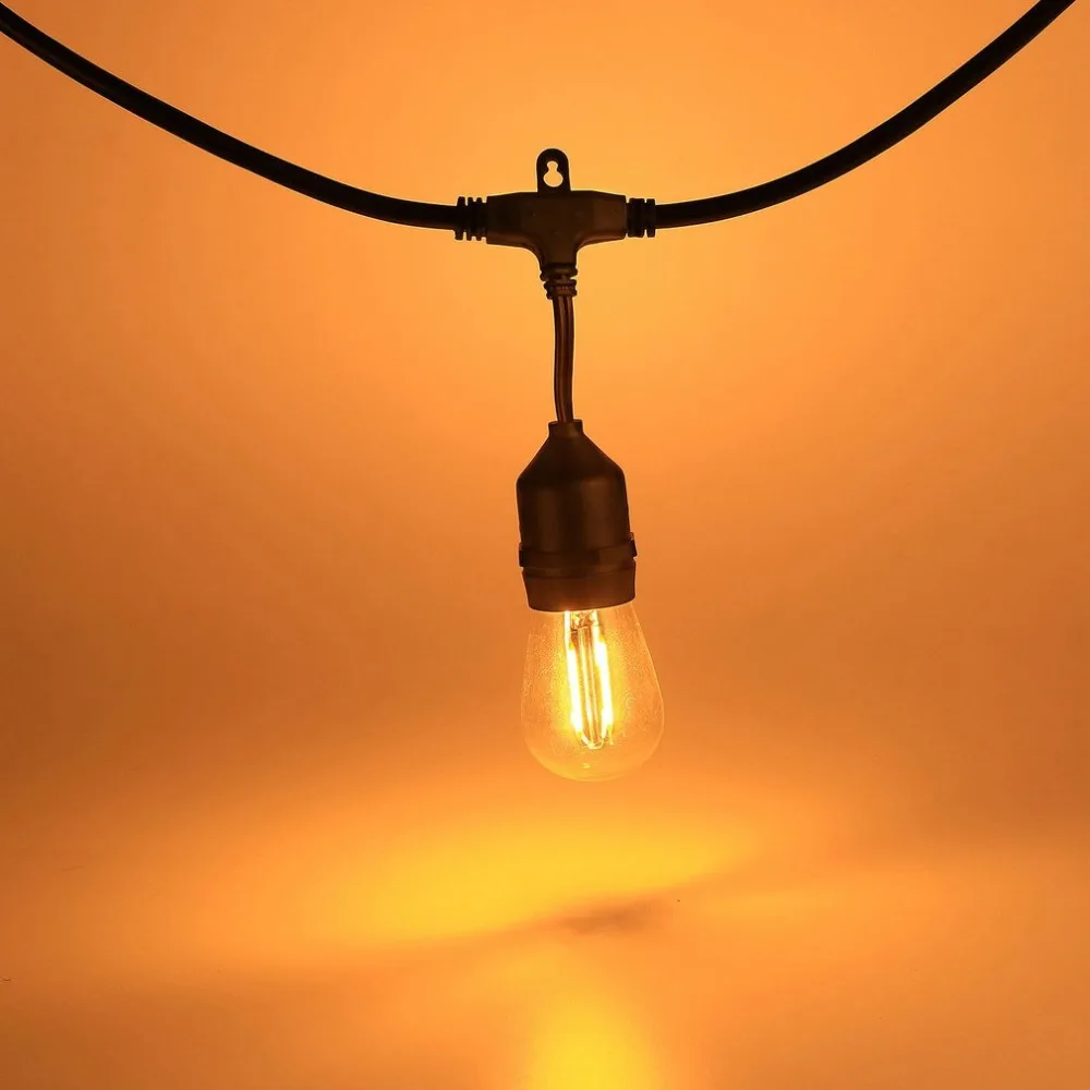 

48FT 15 LED String Lights For Wedding Party Waterproof Garden Lamp Lightweight String Lamp Lawn Patio Decoration US Plug