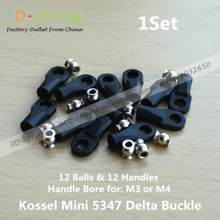 

Kossel Delta Mini 5347 Buckle M3 M4 For 3D Printer Ball Caps Parallel Arm Rod Carbon Rod Joints 12 Balls + 12 handles