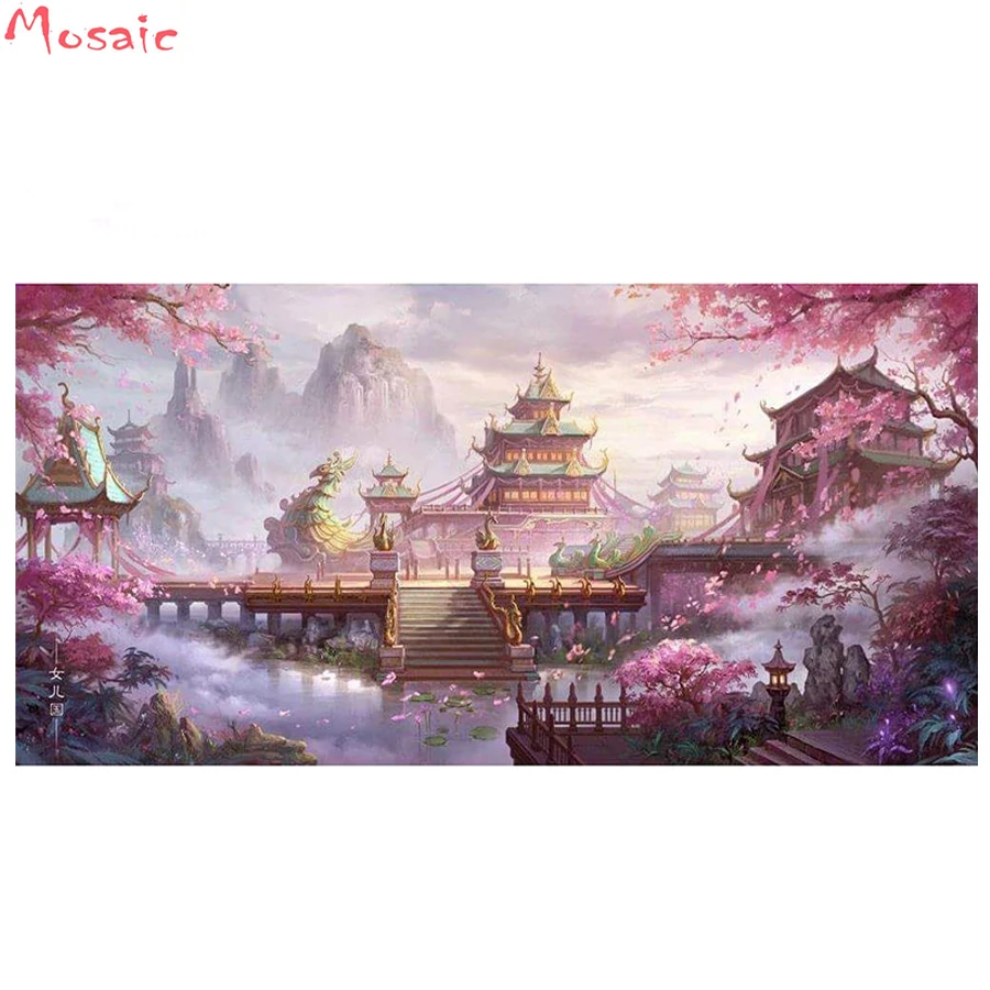 

DIY Diamond Painting"Fantasy wonderland castle"Cross Stitch Needlework Home Decorative Full Square Diamond Embroidery wall ARTS