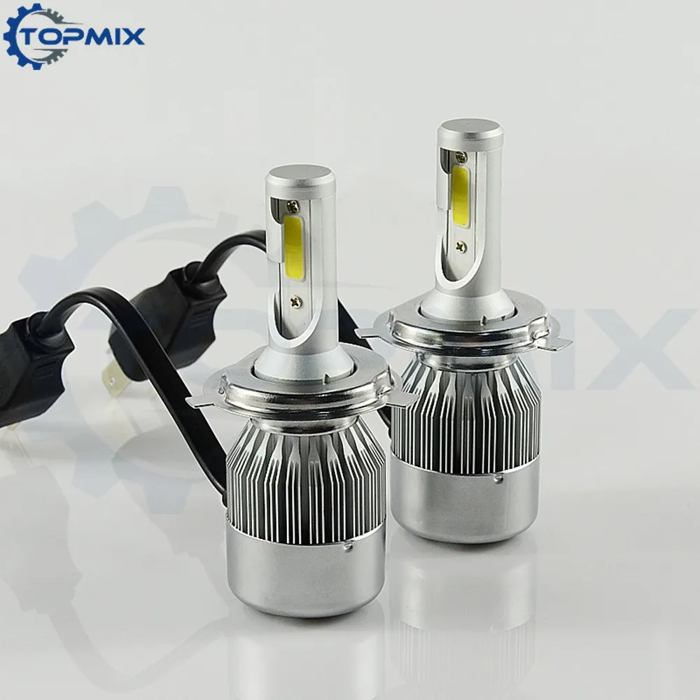 

2x H4 HB2 9003 72W 7600LM HI/LO 360 Degree Headlight Light Up Cob Replacement LED Bulb DRL Fog Car Light Source 6000K