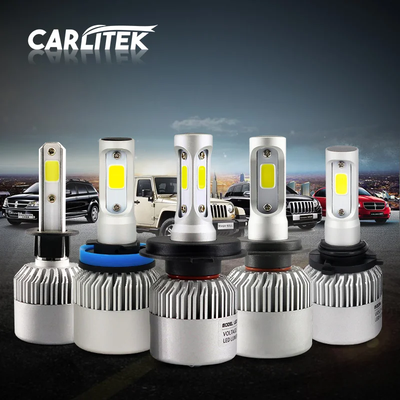 New 2Pcs S2 LED H7 Diodes Auto Car Headlights 72W 8000LM 6500K White