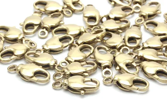 

20 Raw Brass Swivel Lobster Claw Clasp (15 x 6 mm) BS-1222