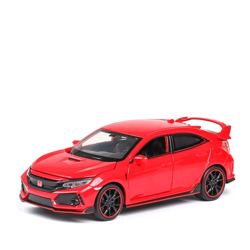 1/32 сплав Honda Civic Тип R Honda Модель игрушечных автомобилей литой металлический подвесной светильник звуковая Функция автомобиль коллекция игрушек автомобиль - Цвет: red without box