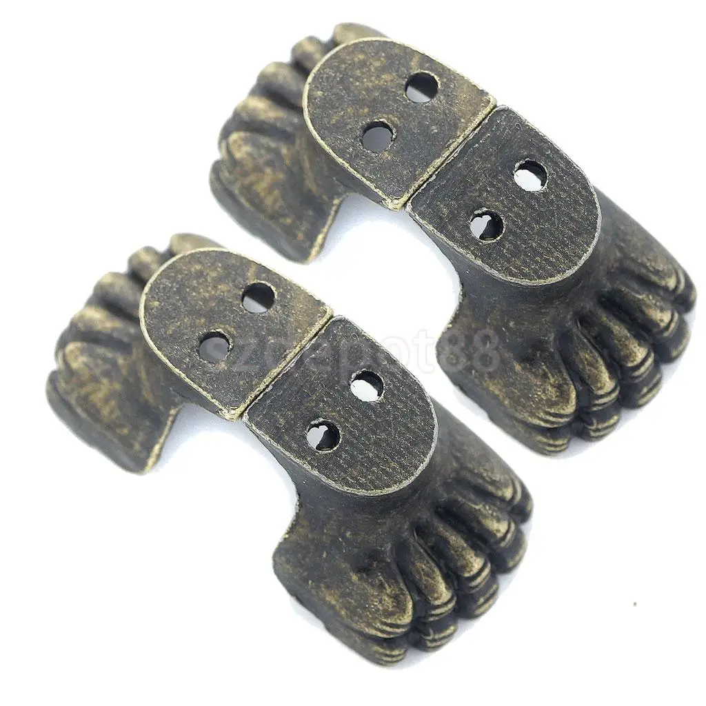 Set of 4 Box Feet Furniture Corner Foot Decoration Protector Antique Bronze Set of 4 Box Feet Furniture Corner Foot Decoration Protector Antique Bronze