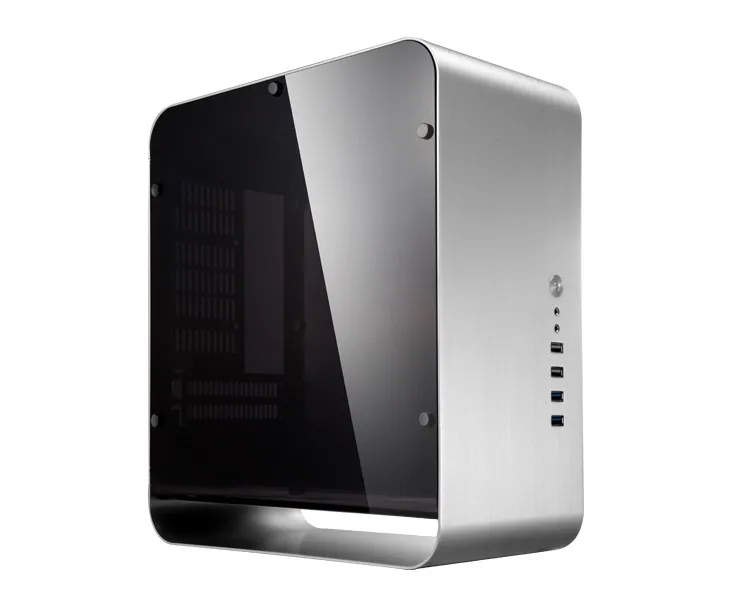 Оконный чехол для компьютера Jonsbo UMX1 плюс алюминиевый ITX шасси для HTPC Серебряный боковой через