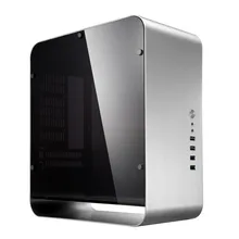 Оконный чехол для компьютера Jonsbo UMX1 плюс алюминиевый ITX шасси для HTPC Серебряный боковой через