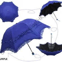 Двухслойные, UPF> 50+ арочные корейские летние зонтики принцессы, черное покрытие 2 раза, шелковая вышивка, сумка, УФ-защита