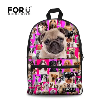 

Cute Women Canvas Backpack 3D Animal French Bulldog Printing Bagpack Children Girls School Backbag Kids Mochila Feminina
