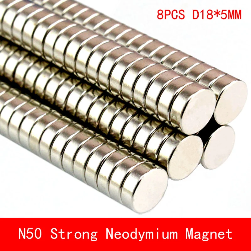 

wholesale 8PCS D18*5mm round N50 powerful magnetic force neodymium magnets magnet N50 diameter 18X5MM