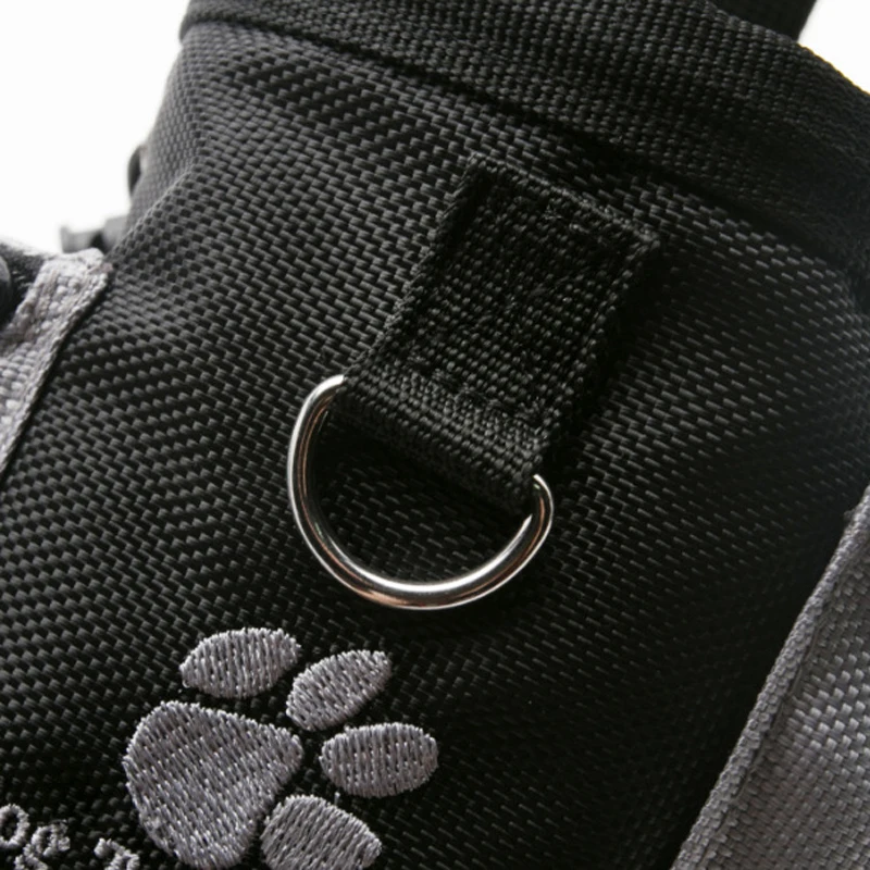 1pc Black Puppy Pet Dog Treat Pouch Waterproof Training Walking Food Snacks Bait Waist Bag 12.5x12.5x8cm