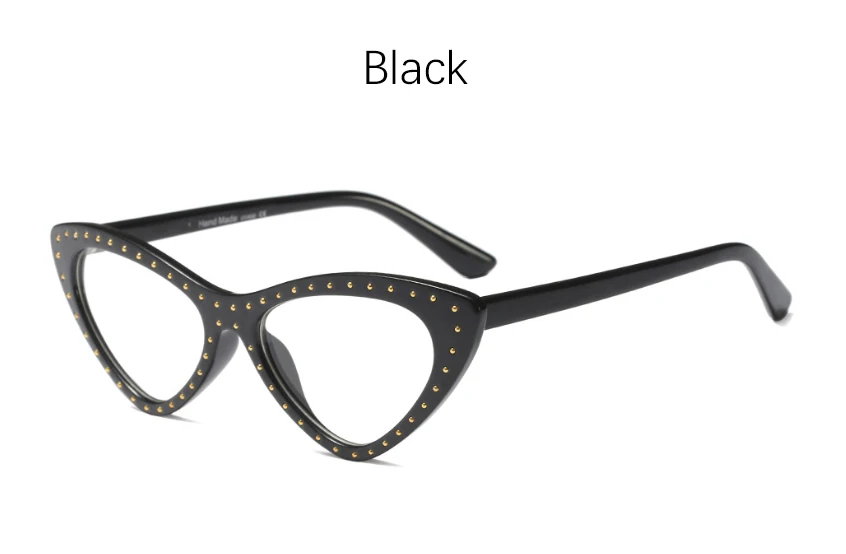 Кошачий глаз очки оправа женские сексуальные для чтения поддельные женские очки прозрачные треугольные оправы для очков для женщин прозрачный компьютер - Цвет оправы: Black