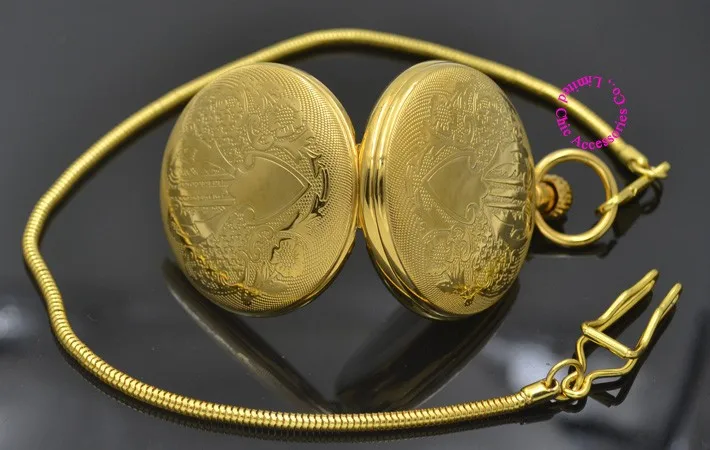 Мужские Механические карманные часы римские классические Fob часы Sepia цветок Ретро винтажное золотое покрытие IPG медный латунный корпус