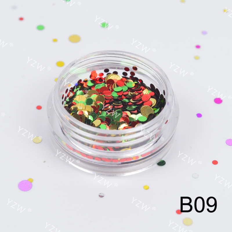 

YWK 1g Plastic Nail Art Glitter Powder Mixed Color Nail Glitter Sequins For Women Nails Beauty Manicure Tools #B9