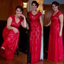 2016 neue Flügelärmeln Abendkleid Chiffon Spitze Abendkleider A-Line Lange Abendkleider Plus Größe Neue vestido de festa