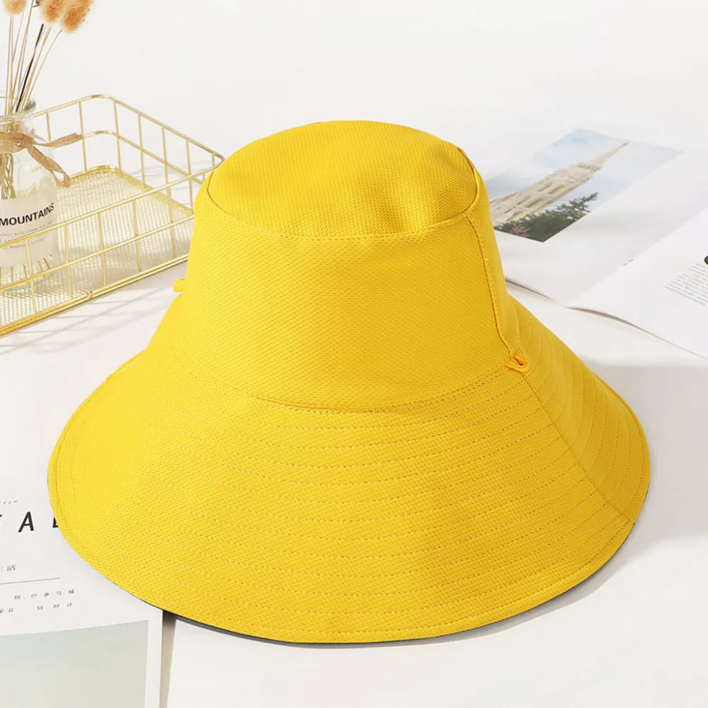 2019 Summer women's sports hat double-sided solid color cloth cap folding visor big edge casual comfort cap cotton girl 40J26 (14)